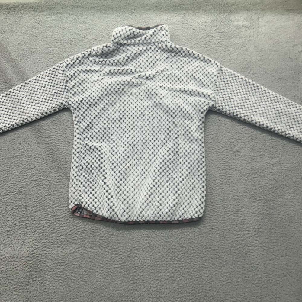 Simply Southern White and Black Patterned Fleece Pullover with Plaid Accents - Picture 7 of 9
